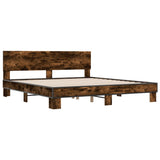 Bed Frame without Mattress Smoked Oak 200x200 cm 3280174