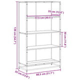 Bookcase Brown Oak 80.5x35x139 cm Engineered Wood 3300849