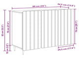 Sideboard High Gloss White 89 x 34.5 x 82 cm Engineered Wood 894419