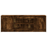 TV Cabinet with LED Smoked Oak 139.5x34x50 cm Engineered Wood 852198