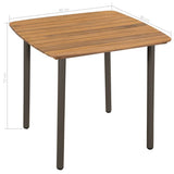 Dining Set Grey Solid acacia wood Medium Stackable 3072486