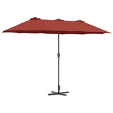 Garden Parasol Terracotta 370 x 197 x 239 cm 42003374