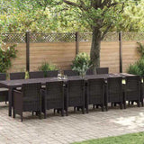 Garden Dining Set with Cushions with Cushion 15 pcs Brown PP 3378798