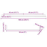 Floating Shelf Wall-mounted 2 pcs Pink 100 x 18 x 2.5 cm Steel 8004046