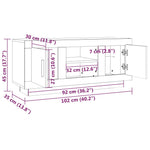 TV Cabinet Concrete Grey 102x35x45 cm Engineered Wood 811794