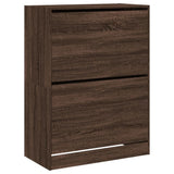 Shoe Cabinet with 2 Flip-Drawers Brown Oak 80x42x108 cm 3214405