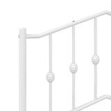 Metal Bed Frame without Mattress with Footboard White 90x200cm 373849