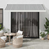 Retractable Awning Anthracite and White 3.5x2.5 m Fabric&Aluminium 3216124