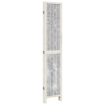 Room Divider 5 Panels White Solid Wood Paulownia 358679