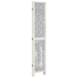 Room Divider 5 Panels White Solid Wood Paulownia 358679