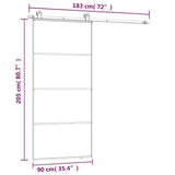 Sliding Door with Hardware Set 90x205 cm ESG Glass&Aluminium 3152147