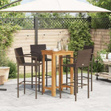 Garden Bar Set Brown Solid acacia wood Compact Footrest 3295275