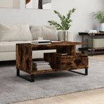 ZNTS Coffee Table Smoked Oak 90x49x45 cm Engineered Wood 831033