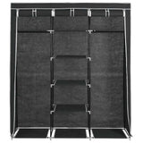 Wardrobe with Compartments and Rods Black 150x45x175 cm Fabric 282453