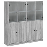 Bookcase with Doors Grey Sonoma 136x37x142 cm Engineered Wood 3206529