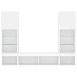 5 Piece TV Wall Units with LED White Engineered Wood 3216690