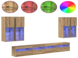 TV Wall Cabinet Set with LED Lights with LED 7 pcs Artisan oak 3402795