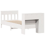 Bookcase Bed without Mattress White 90x200cm Solid Wood Pine 3323201