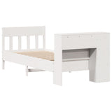 Bookcase Bed without Mattress White 90x200cm Solid Wood Pine 3323201