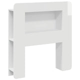 Headboard Cabinet with Storage High Gloss White Engineered Wood 8001250