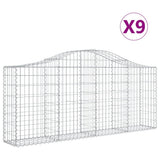 Arched Gabion Baskets 9 pcs 200x30x80/100 cm Galvanised Iron 3145416