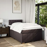 Box Spring Bed with Mattress Dark Brown 120x200 cm Fabric 3285865