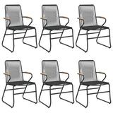 7 Piece Garden Dining Set Black PVC Rattan 3060270