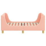 Toddler Bed Frame with Headboard Pink 70 x 140 cm Sheep Fabric 42010845