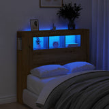 LED Headboard Artisan Oak 120x18.5x103.5 cm Engineered Wood 857685