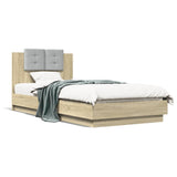 Bed Frame Sonoma Oak Engineered wood, Plywood Single Bed Frame 3210026
