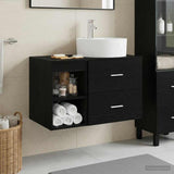 Bathroom Furniture Set 2 pcs Black Oak Engineered Wood 3403905