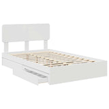 Storage Bed with Headboard White 120 x 200 cm Engineered Wood 3412290