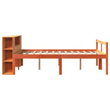 Bookcase Bed without Mattress Wax Brown 135x190 cm Double Solid Wood 3321980