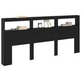 Headboard Black Oak 220 x 17 x 102 cm Engineered Wood 886258