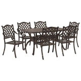 Garden Dining Set 7 pcs Bronze Aluminium 3334656