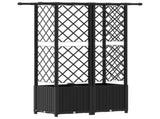 Raised Bed with Trellis and Roof Black 124 x 40 x 138 cm PP 42032548