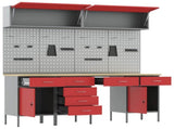 Work Cabinet Set with Drawer with Shelf Manual 8 pcs Black 3321456