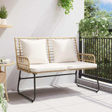 Garden Bench Brown and Cream Poly rattan, steel 42010354