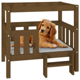 Dog Bed Honey Brown 75.5x63.5x70 cm Solid Wood Pine 822380