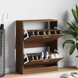 Shoe Cabinet Brown Oak 63x24x81 cm Engineered Wood 342563