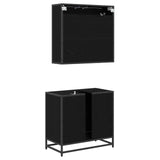Bathroom Furniture Set 2 pcs Black oak Engineered wood 3402322