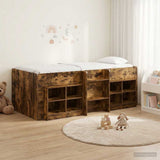 Loft Bed Frame with Cabinet 3 pcs Smoked Oak Engineered Wood 3423418