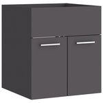 ZNTS Sink Cabinet with Built-in Basin Grey Engineered Wood 3070813