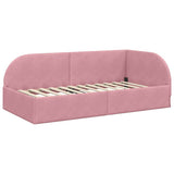 Corner Bed Frame with Headboard Pink 90 cm x 190 cm Velvet 42016639