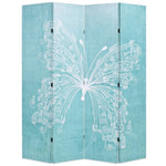 Folding Room Divider 160x170 cm Butterfly Blue 245886