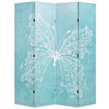 Folding Room Divider 160x170 cm Butterfly Blue 245886