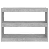 811740 Book Cabinet/Room Divider Concrete Grey 100x30x72 cm