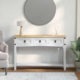 End Table Corona White 114 x 34.5 x 73 cm Solid Pine Wood 42021195