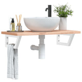 Basin Shelf Wall Mounted Steel and Solid Wood Beech 3302354