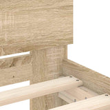Bed Frame without Mattress with Headboard Sonoma Oak 75x190 cm Small Single 838661